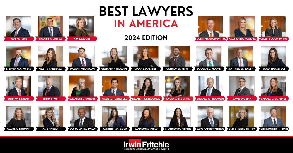 Irwin Fritchie Celebrates 33 Attorneys Recognized In 2024 Edition Of   2024 Best Lawyers   Irwin Fritchie Award Recipients Social Graphic 2 